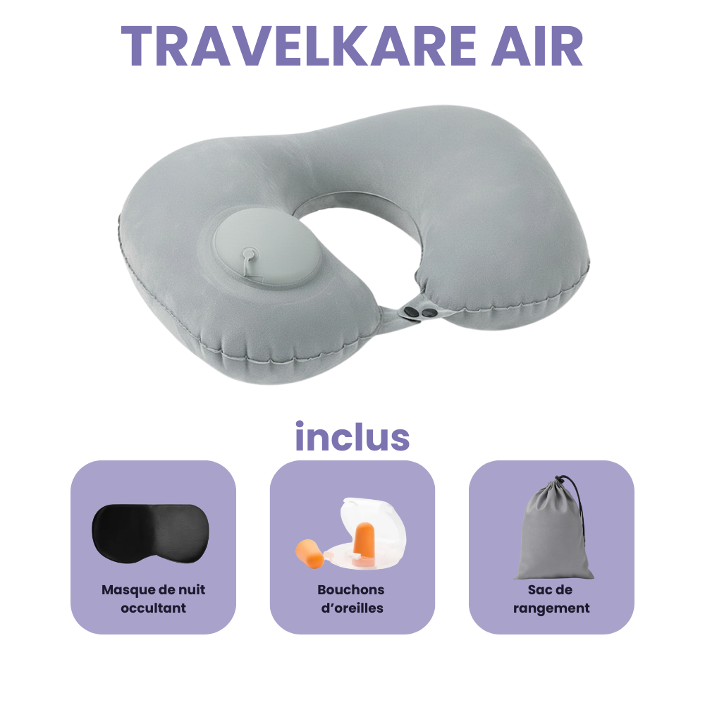 TravelKare Air - Inflatable U-Shaped Travel Pillow 