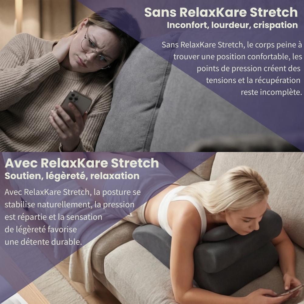 RelaxKare Stretch - Ergonomic cervical and lumbar relaxation support 