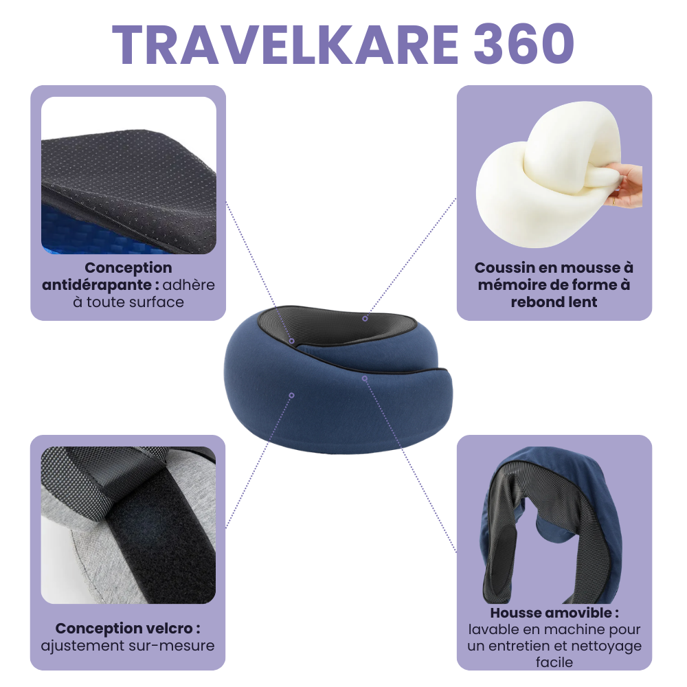TravelKare 360 ​​- Snail-style (wrap-around) travel pillow 