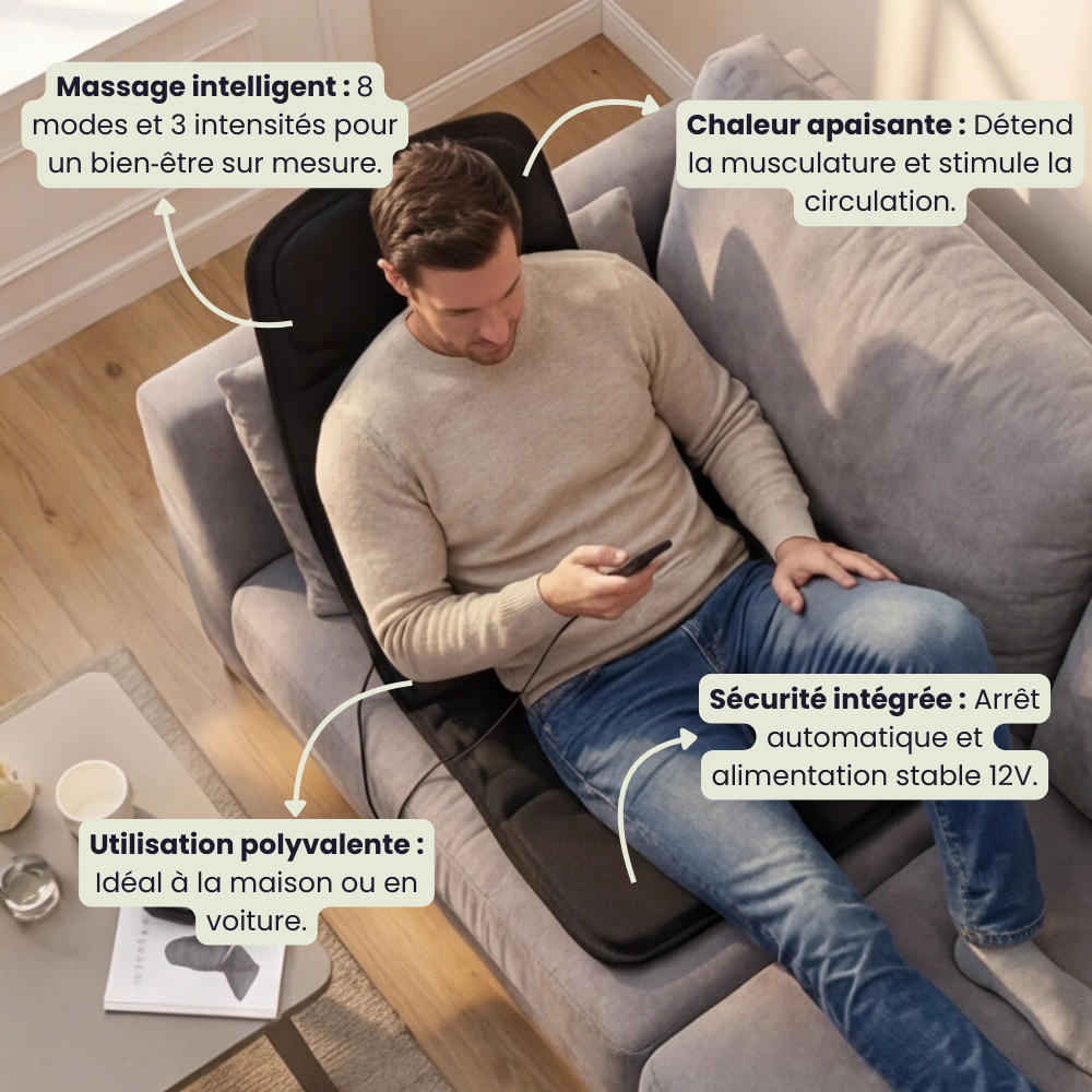 RelaxKare Body - Coussin d'assise massant et chauffant