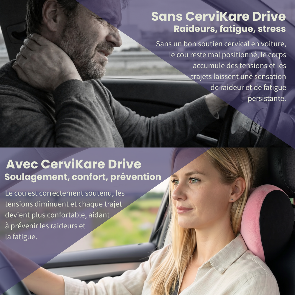 CerviKare Drive - Appuie-tête cervical ergonomique à mémoire de forme