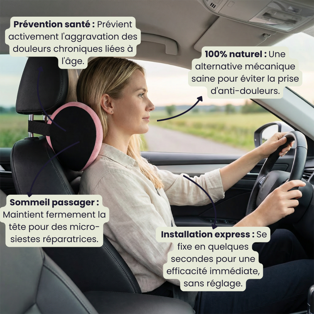 CerviKare Drive - Appuie-tête cervical ergonomique à mémoire de forme