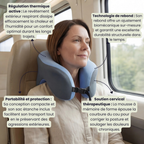 TravelKare Ergo - Oreiller de voyage ergonomique à mémoire de forme