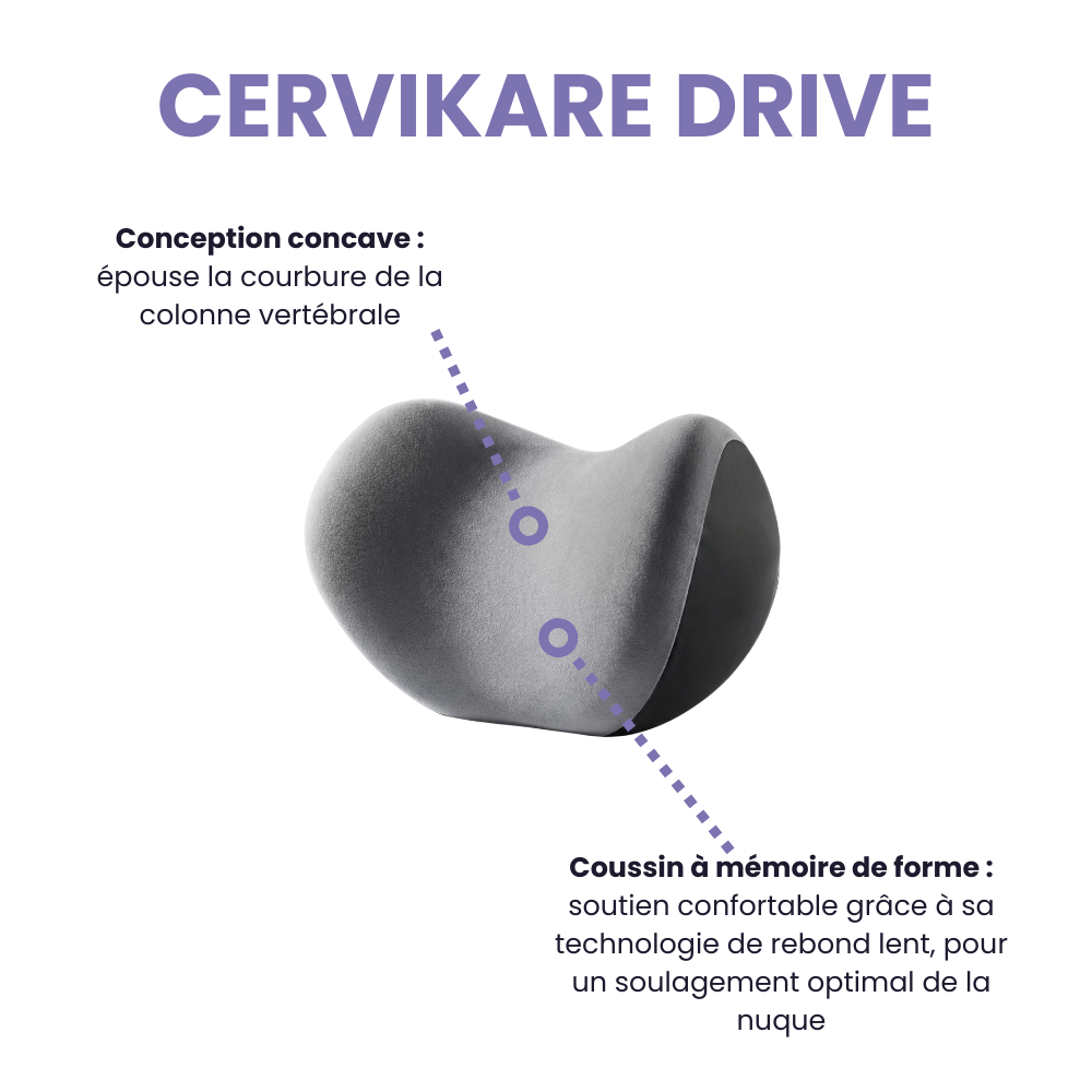 CerviKare Drive - Appuie-tête cervical ergonomique à mémoire de forme