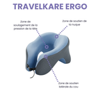 TravelKare Ergo - Oreiller de voyage ergonomique à mémoire de forme