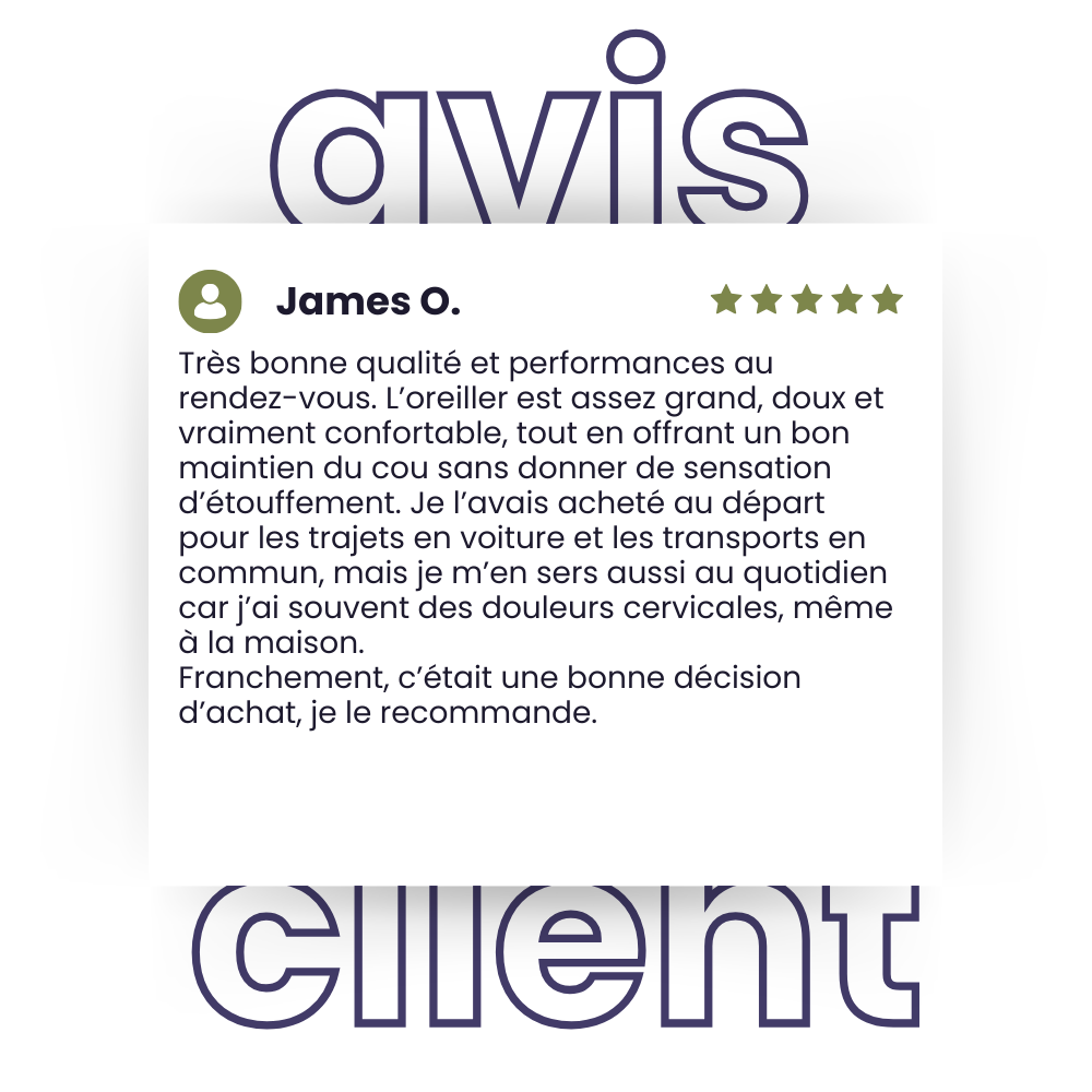 TravelKare Ergo - Oreiller de voyage ergonomique à mémoire de forme