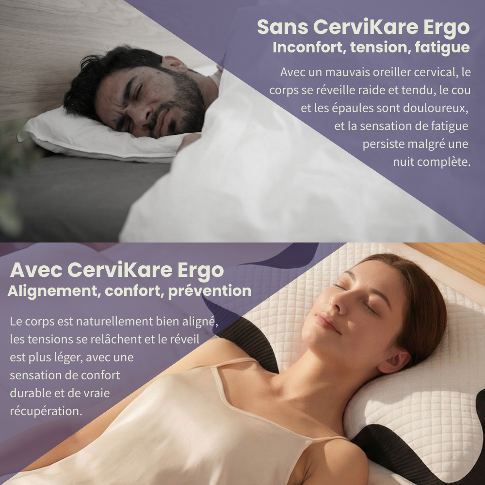 CerviKare Ergo - Ergonomic cervical pillow with neck and head support 