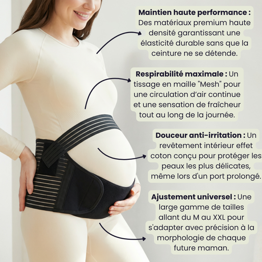 MamaKare Support - Ceinture de maintien grossesse pour le ventre et le dos