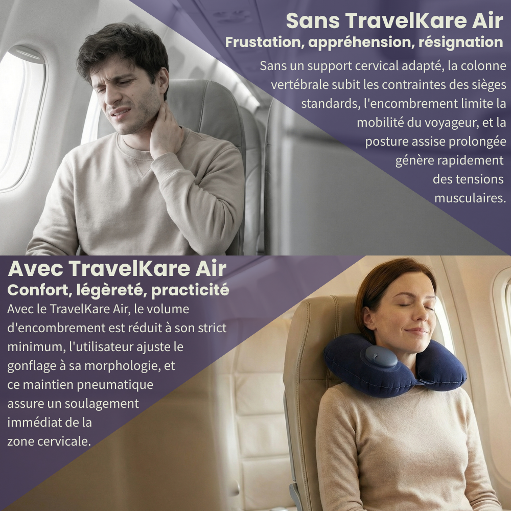 TravelKare Air - Inflatable U-Shaped Travel Pillow 