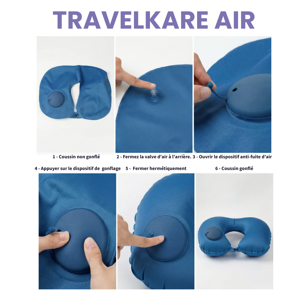 TravelKare Air - Inflatable U-Shaped Travel Pillow 